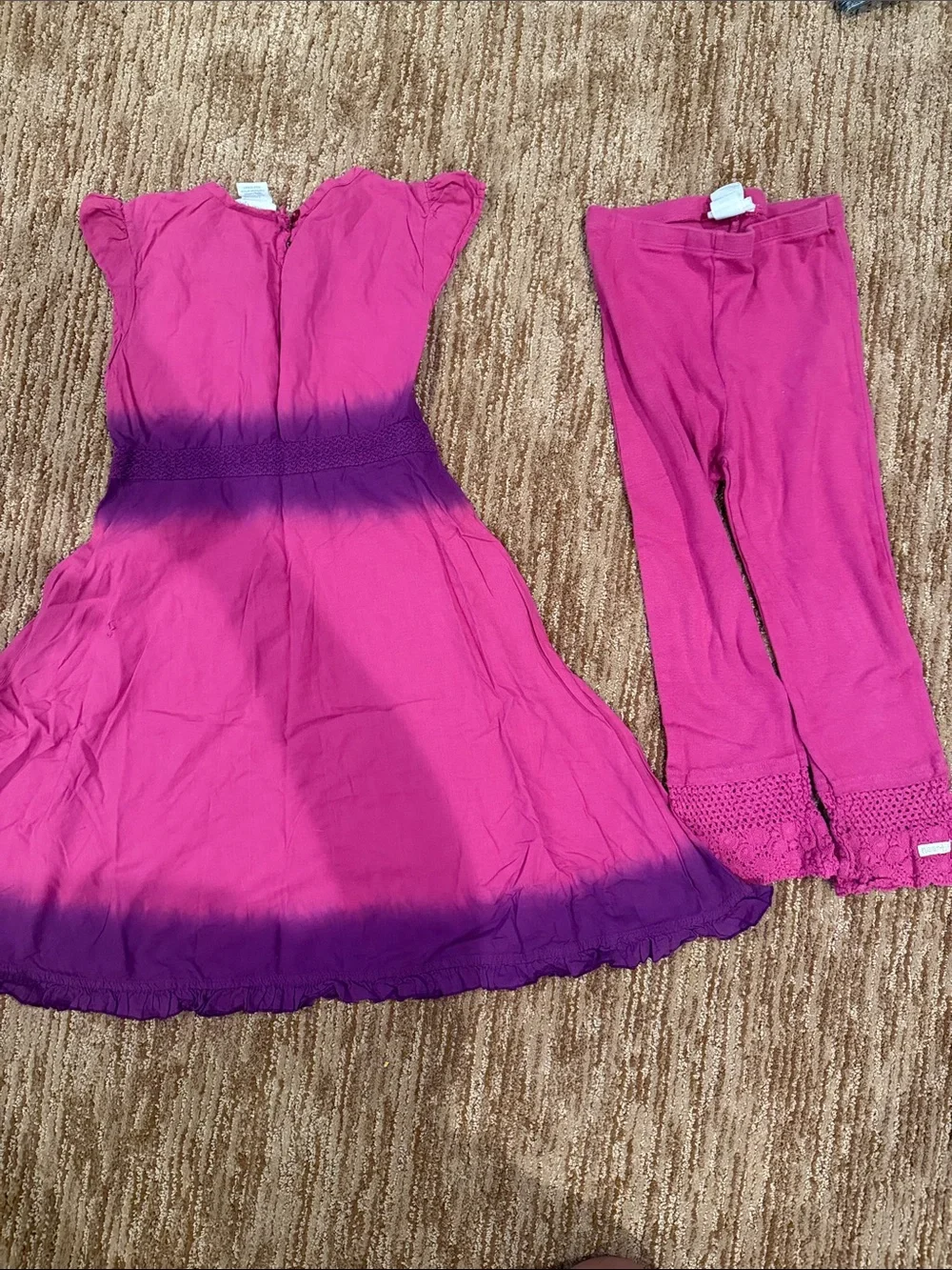 naartjie Pink and Purple Ombre Dress with Pink Leggings